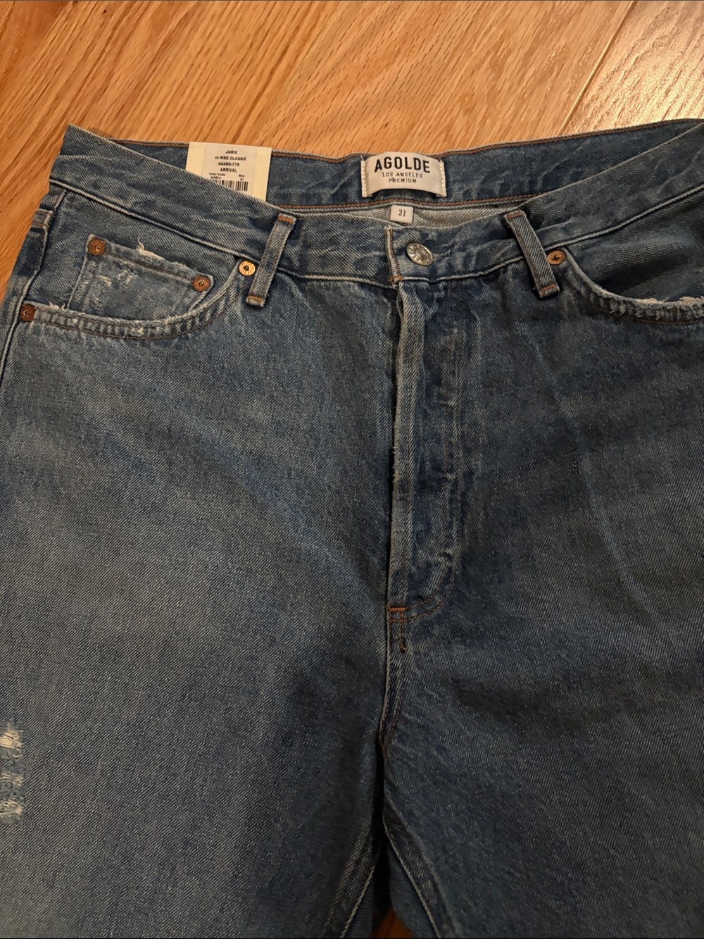 Agolde women’s  Relaxed Blue Wash Denim Jeans